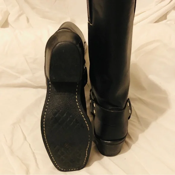 Black Frye Biltrite Boots size 6 1/2 square toe with silver buckle. - Picture 12 of 12